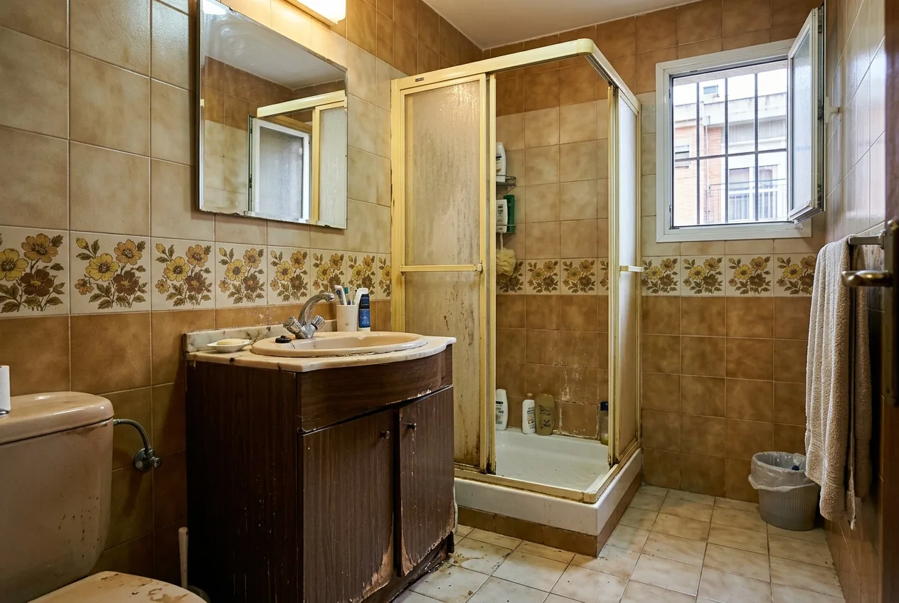 Baño años 90 en Actur Zaragoza antes de reforma integral