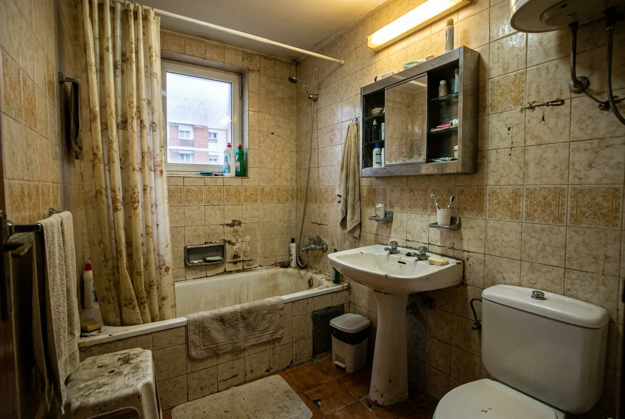 Baño antiguo antes de la reforma en Barrio Delicias Zaragoza